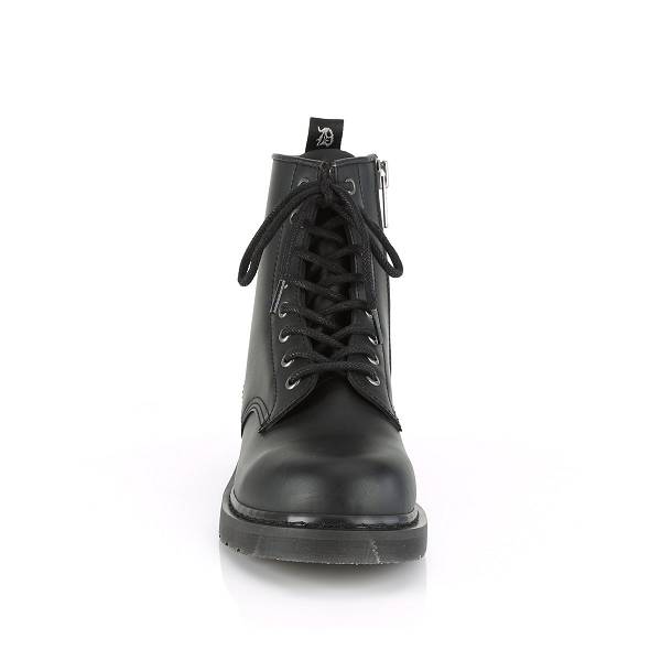 Demonia Men's Bolt-100 Mid Calf Boots - Black Vegan Leather D2130-94US Clearance